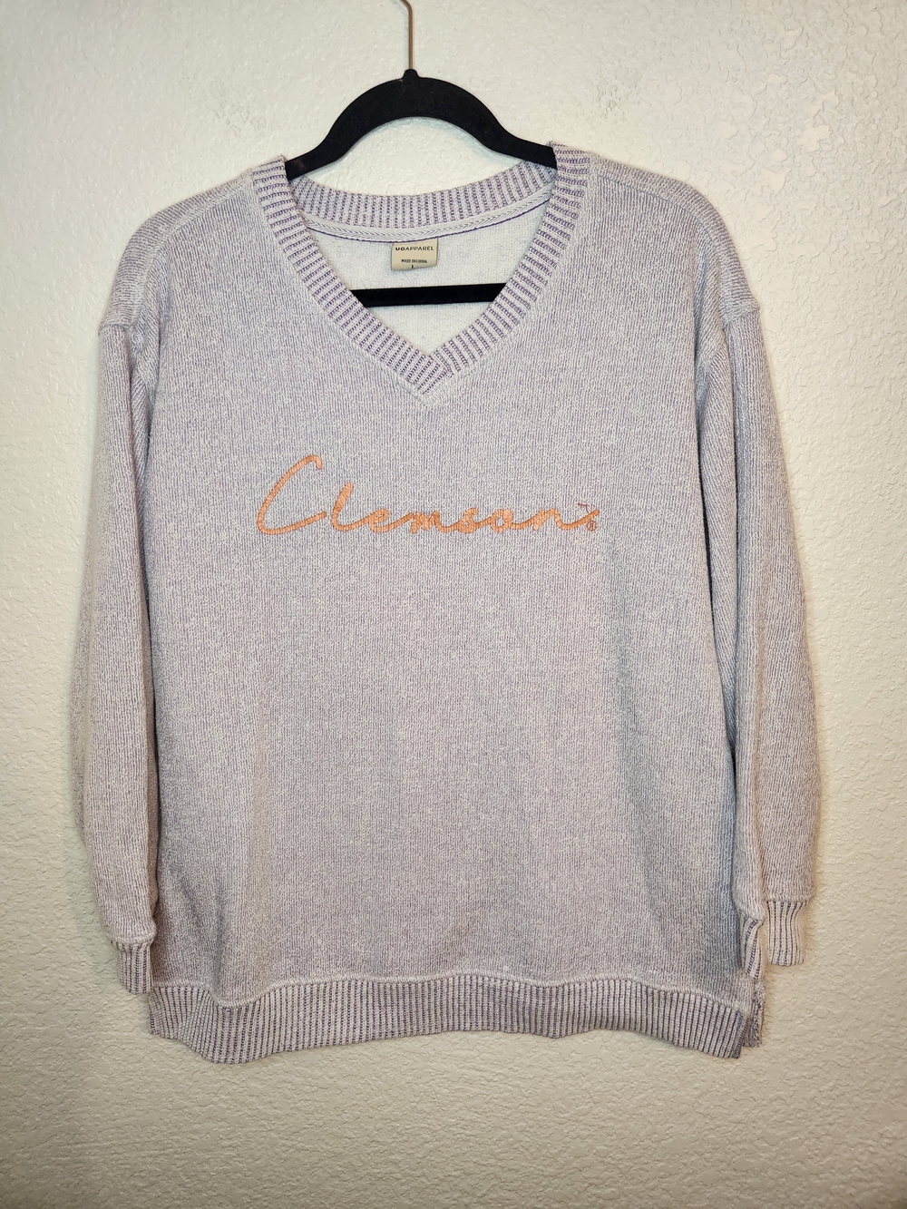 UGAPPAREL Clemson Tigers sweatshirt oversized V-neck pullover size L
